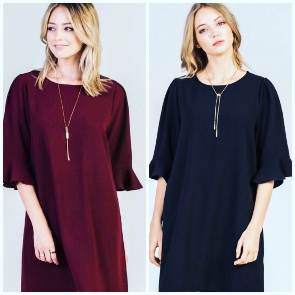 Bell Sleeve Shift Dress NWT